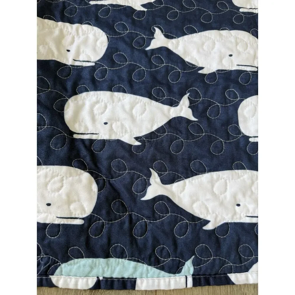 Lush Decor Whale Comforter Quilted Quilt Set Blue Size Twin Nautical Coastal